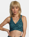 Womens Gathered Front Mid Support Sports Bra