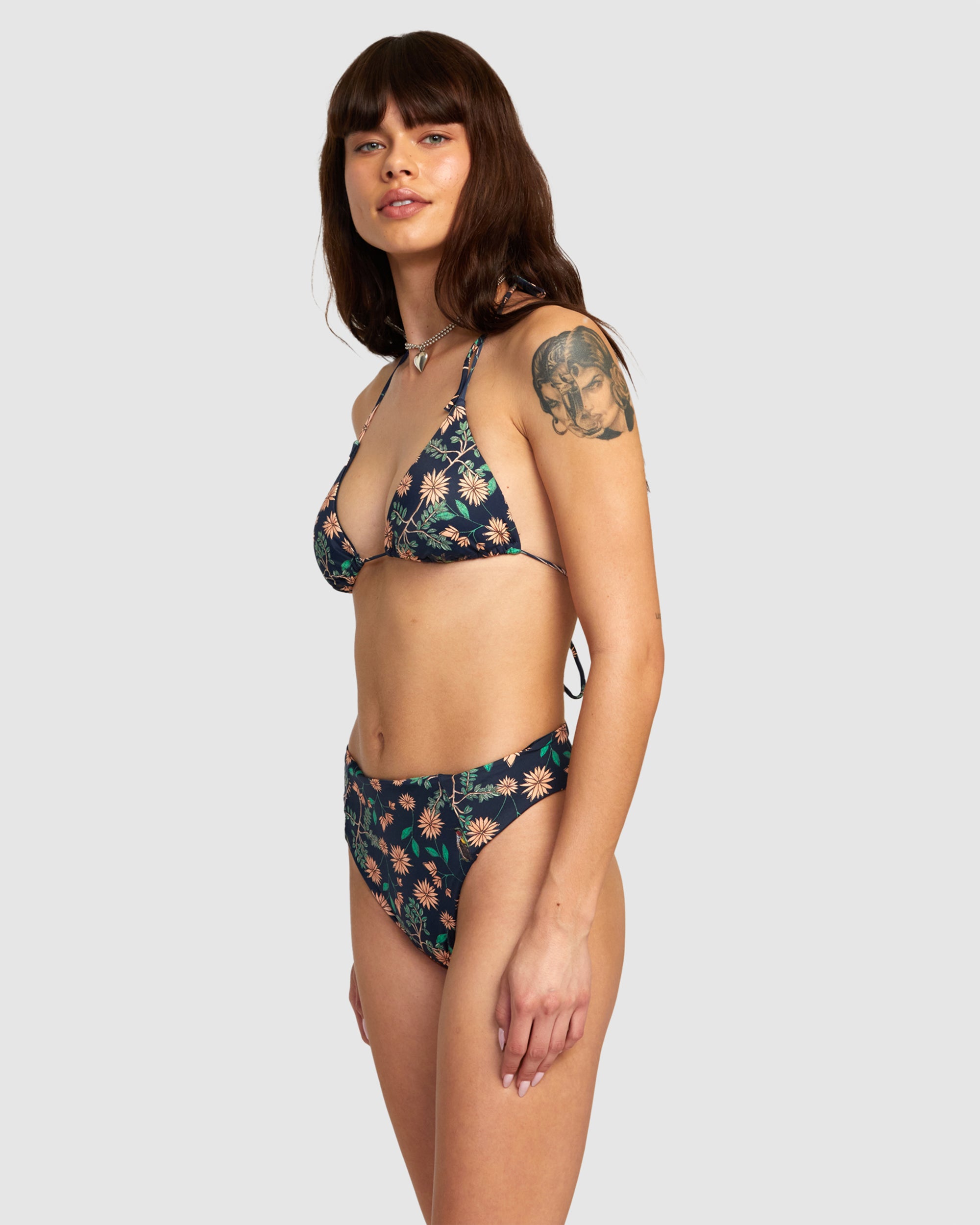 Womens Byrd Halter Triangle Bikini Top