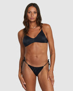 Womens Solid Tie Skimpy Bikini Bottom