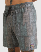 Mens Oblow Tapa  17"Elastic Boardshorts
