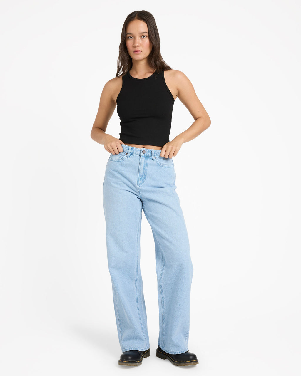 Womens Stoned BF High Rise Denim Jeans