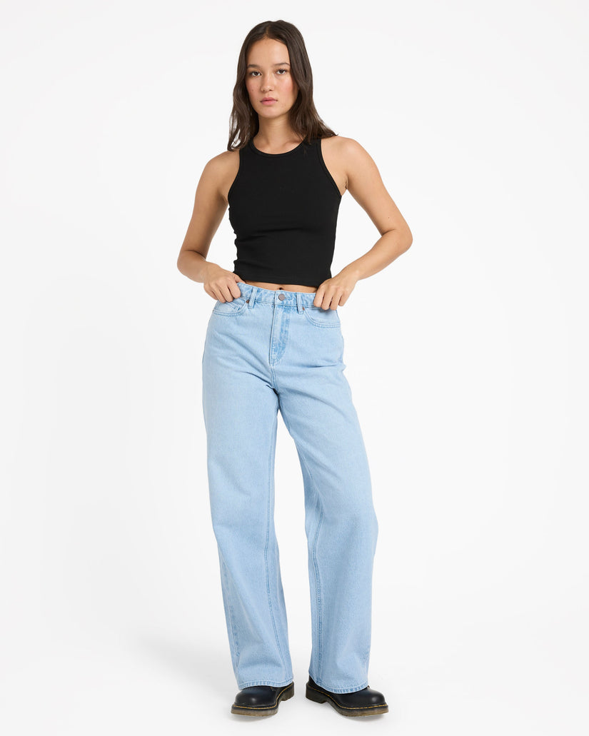 Womens Stoned BF High Rise Denim Jeans
