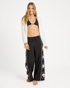 Womens Sea Side Dreamer Elastic Waist Pants