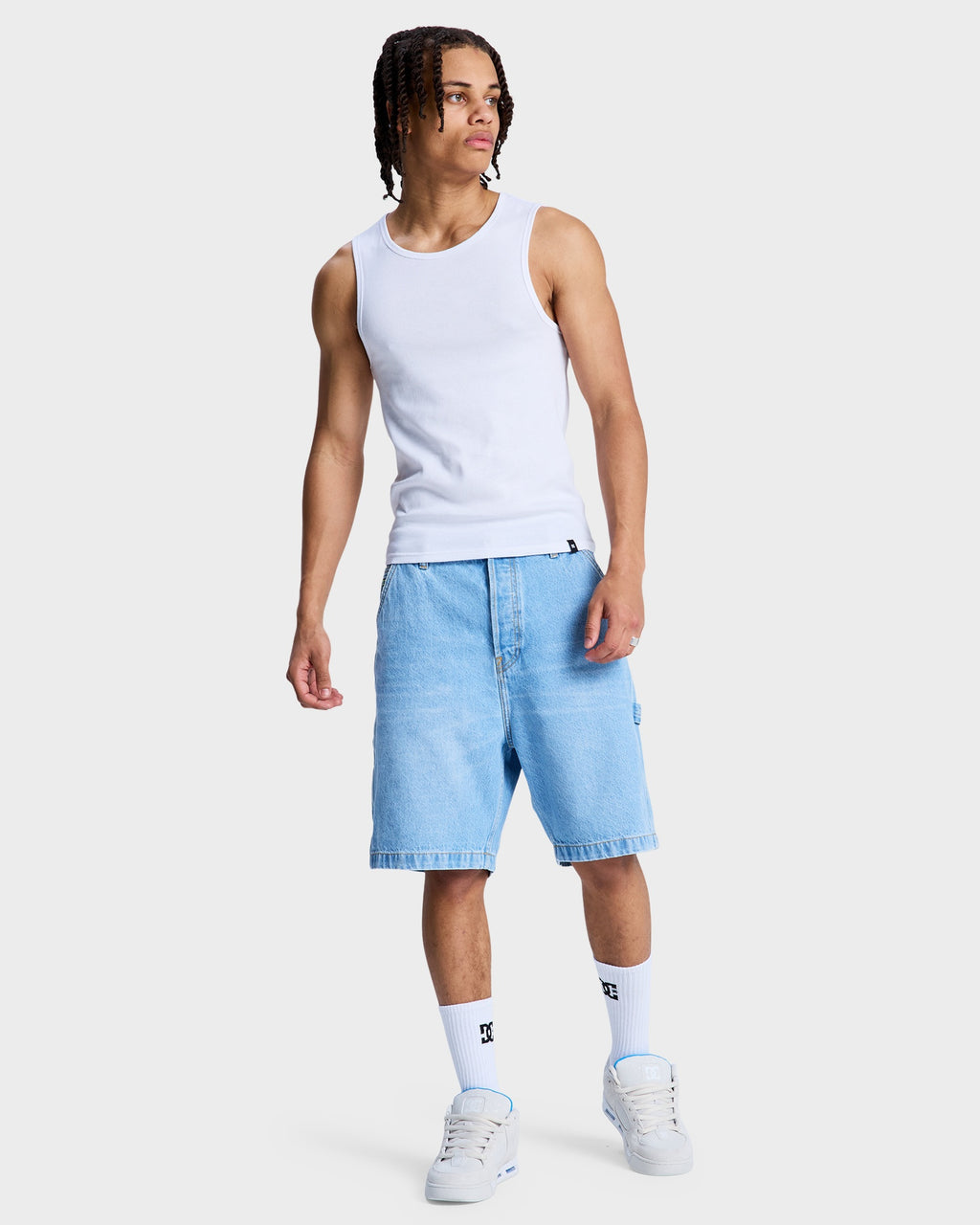 Mens Baggy Denim Carpenter Shorts