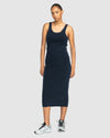 Womens Plisse Midi Dress