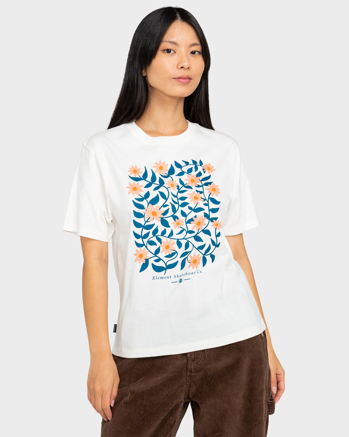 Womens Flowers Short Sleeve T-Shirt