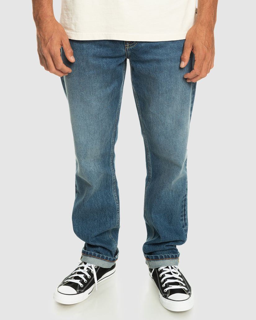 Mens Modern Wave Aged Straight Fit Jeans