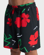 Mens Stretch Printed Volley 17" Swim Shorts