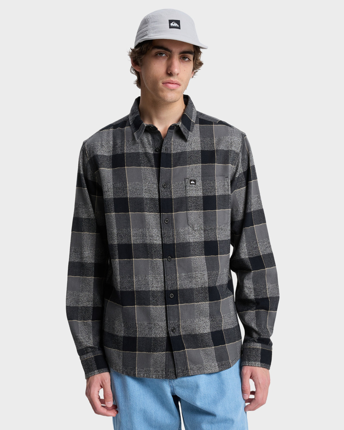 Mens Motherfly Plaid Long Sleeve Shirt