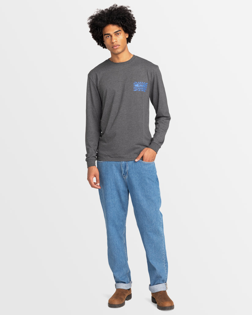 Mens Checker Mountain Long Sleeve T-Shirt