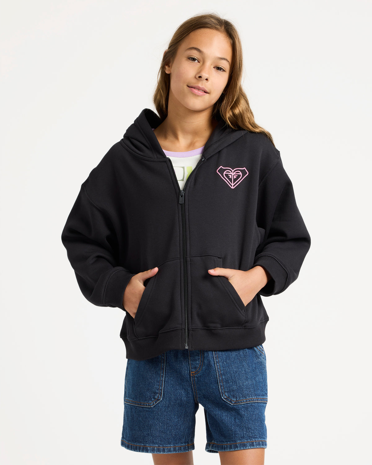 Girls 4-16 Midnight Hike Brushed Zip Up Hoodie