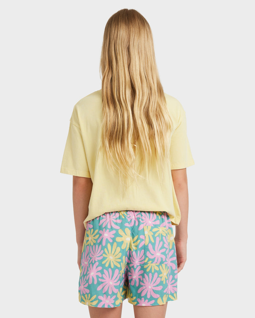 Girls 8-16 Lekeito Break Printed Elastic Waist Shorts