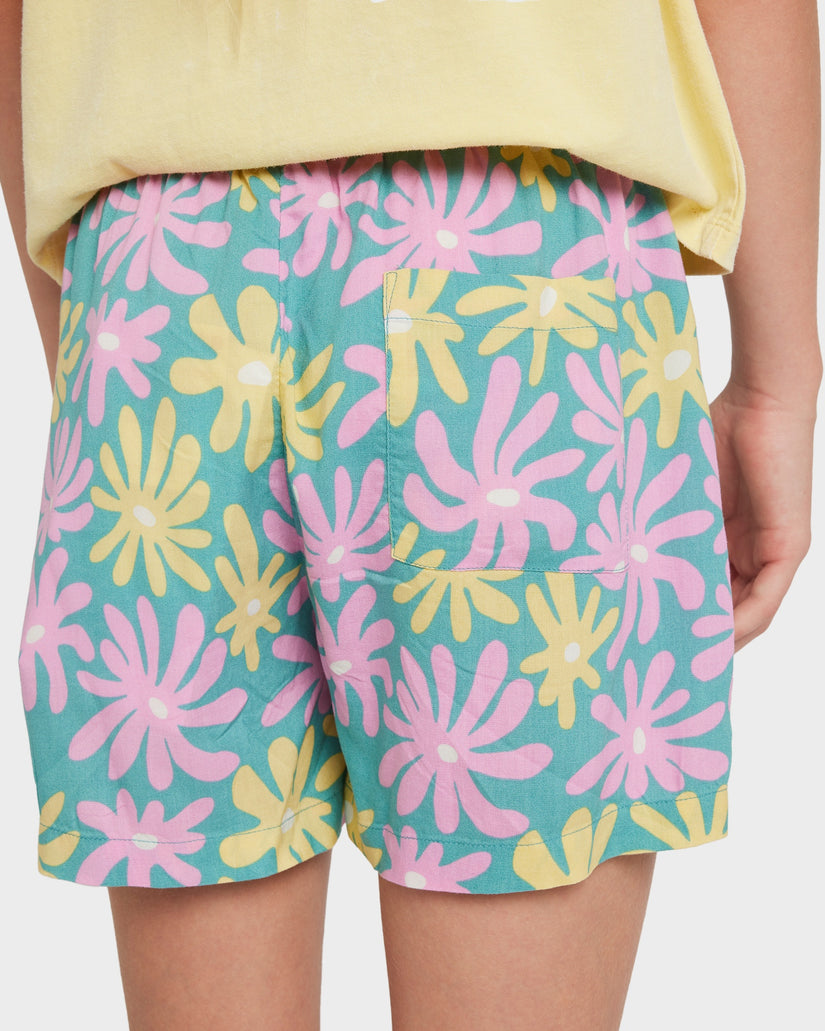 Girls 8-16 Lekeito Break Printed Elastic Waist Shorts