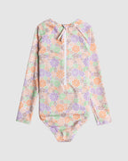 Girls 6-16 All About Sol Long Sleeve One-Piece Rash Vest