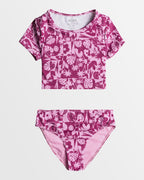 Girls 8-16 Slice Of Paradise Short Sleeve Two-Piece Rash Vest Set