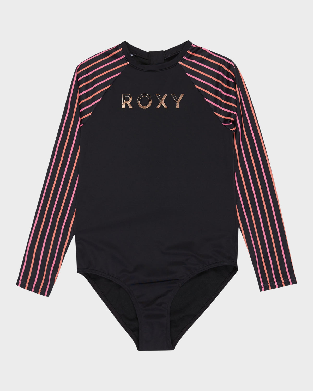 Girls 6-16 Active Floral Long Sleeve Onesie Rash Vest
