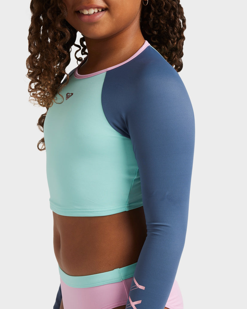 Girls 8-16 Colorblock Two Piece Rash Vest
