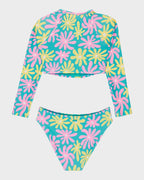 Girls 8-16 Flower Lover Lycra Two Piece Rash Vest