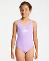 Girls 6-16 Solid Active One Piece Swimsuit