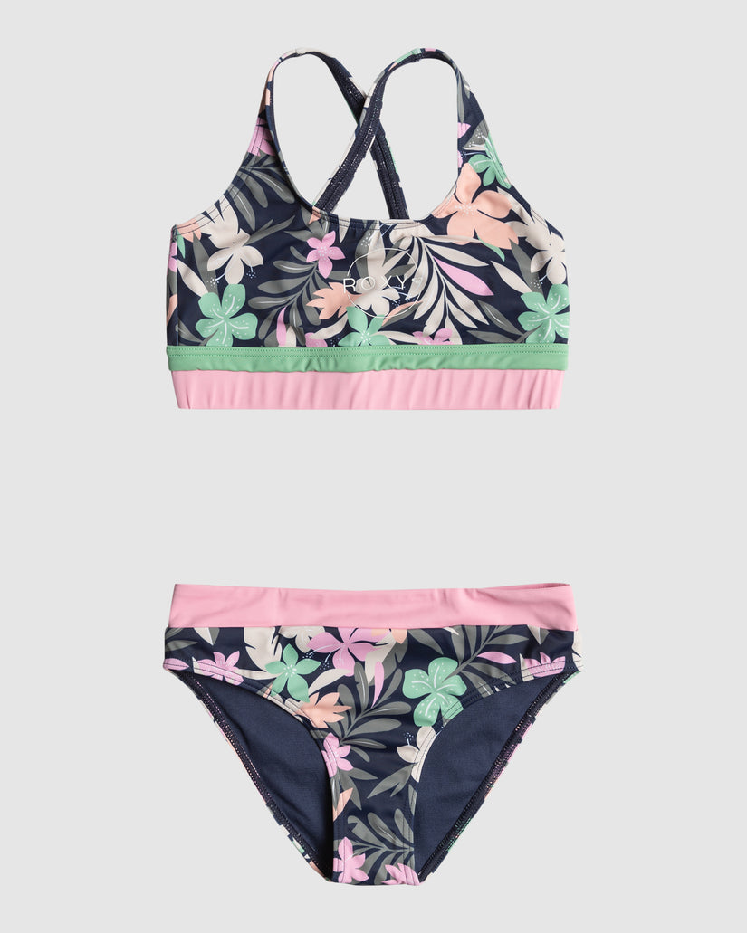 Girls 6-16 Ilacabo Active Crop Top Two-Piece Bikini Set