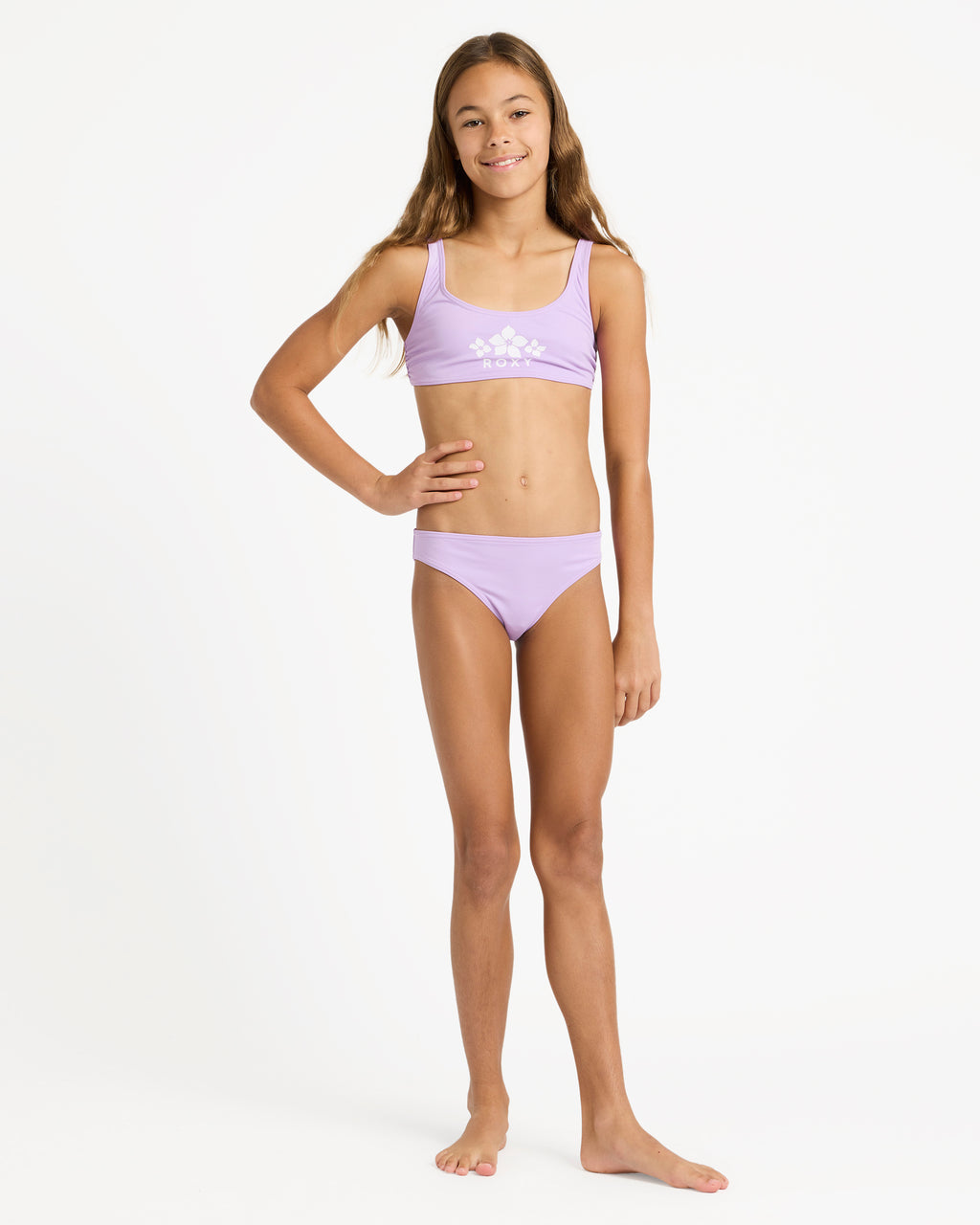 Girls 6-16 Solid Active Bralette Set Two Piece