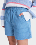 Womens Stay Wavy Mid Denim Shorts