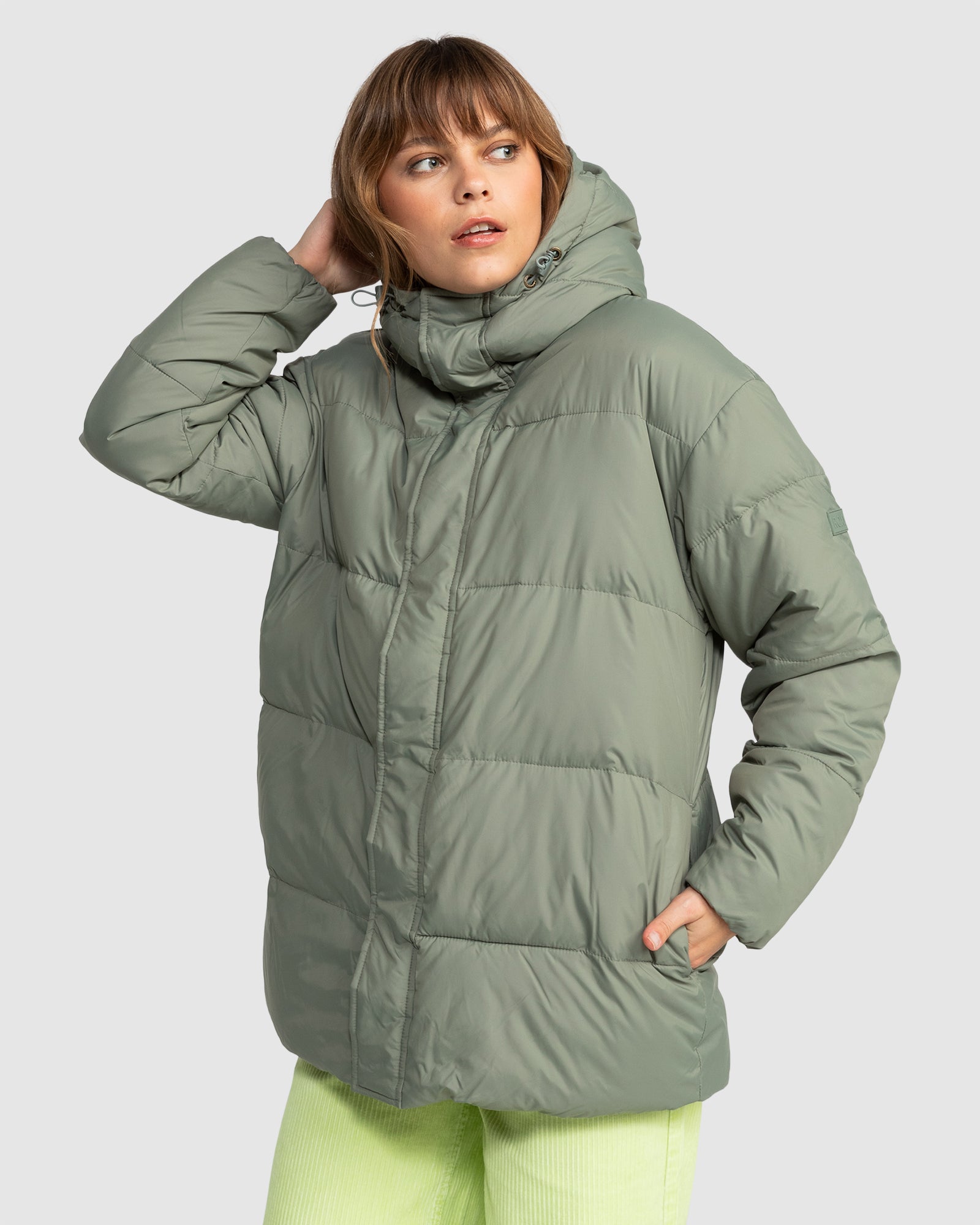 Womens Ocean Dreams Sherpa Hooded Puffer Jacket Australia