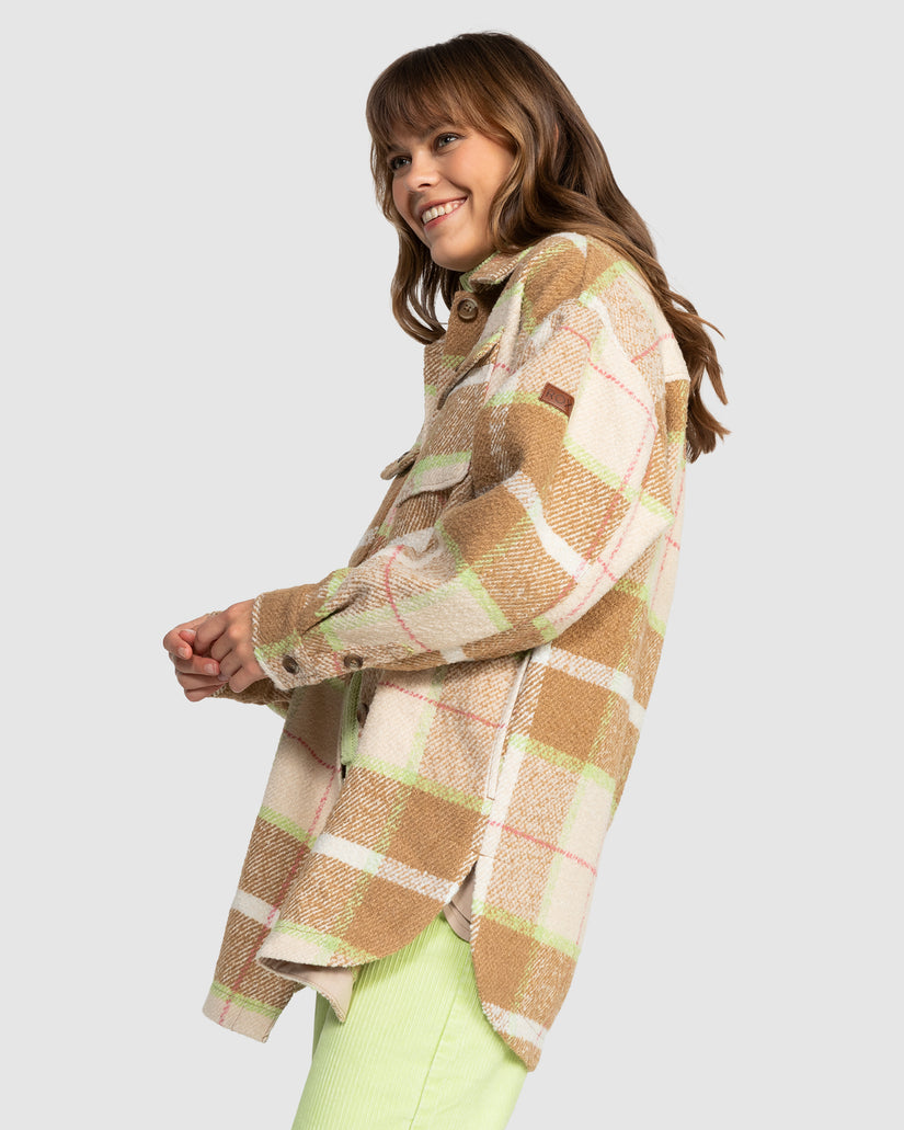 Buy Womens Checking It Out Checkered Shacket by Roxy | Surf Dive 'n Ski