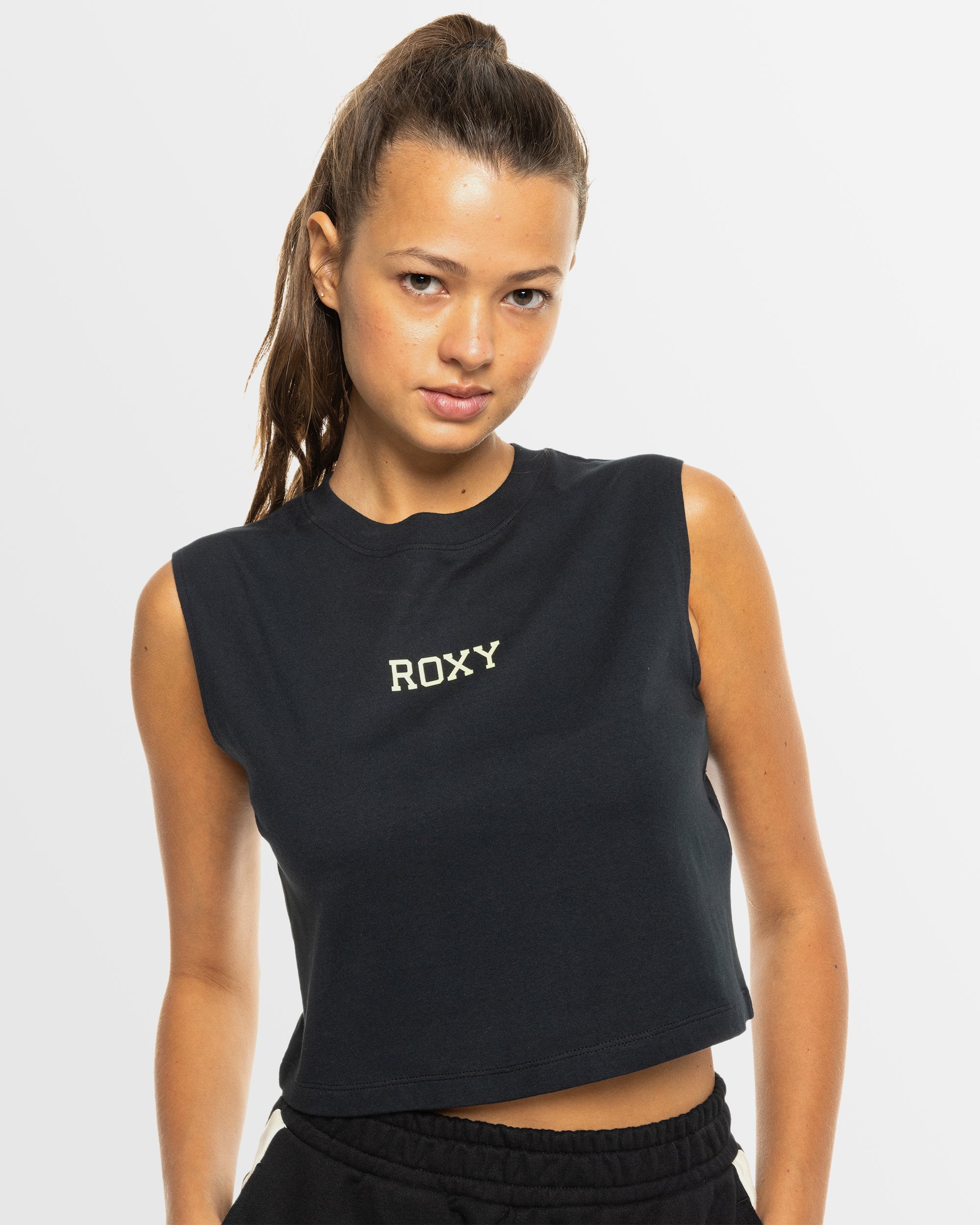 Boxy Roxy Shirt Roxy Womens Essential Energy Boxy Sport Tank Top - TRUE BLACK - Surf ...