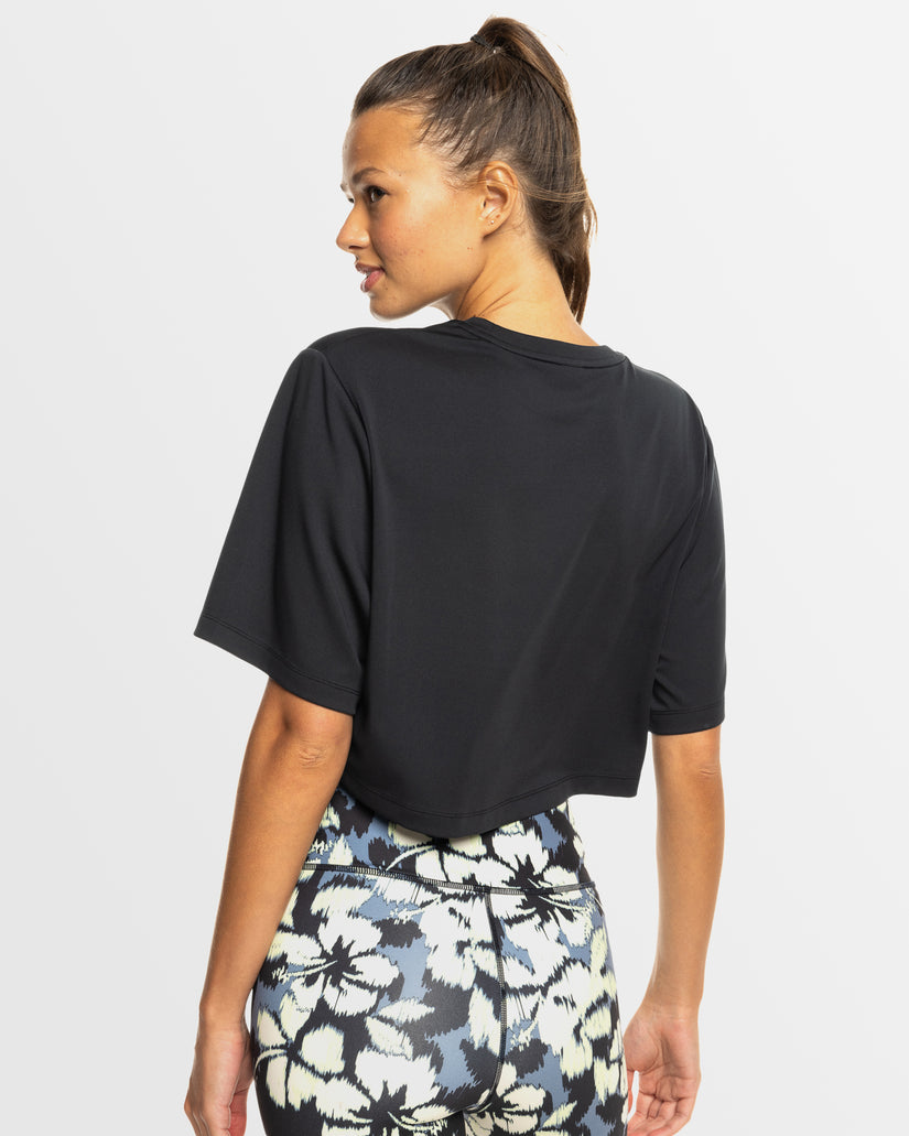 Womens Beach Bound Short Sleeve Crop Top