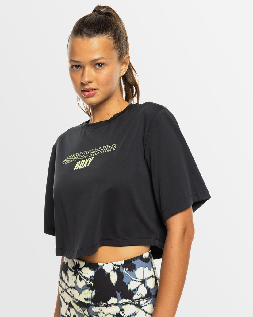 Womens Beach Bound Short Sleeve Crop Top