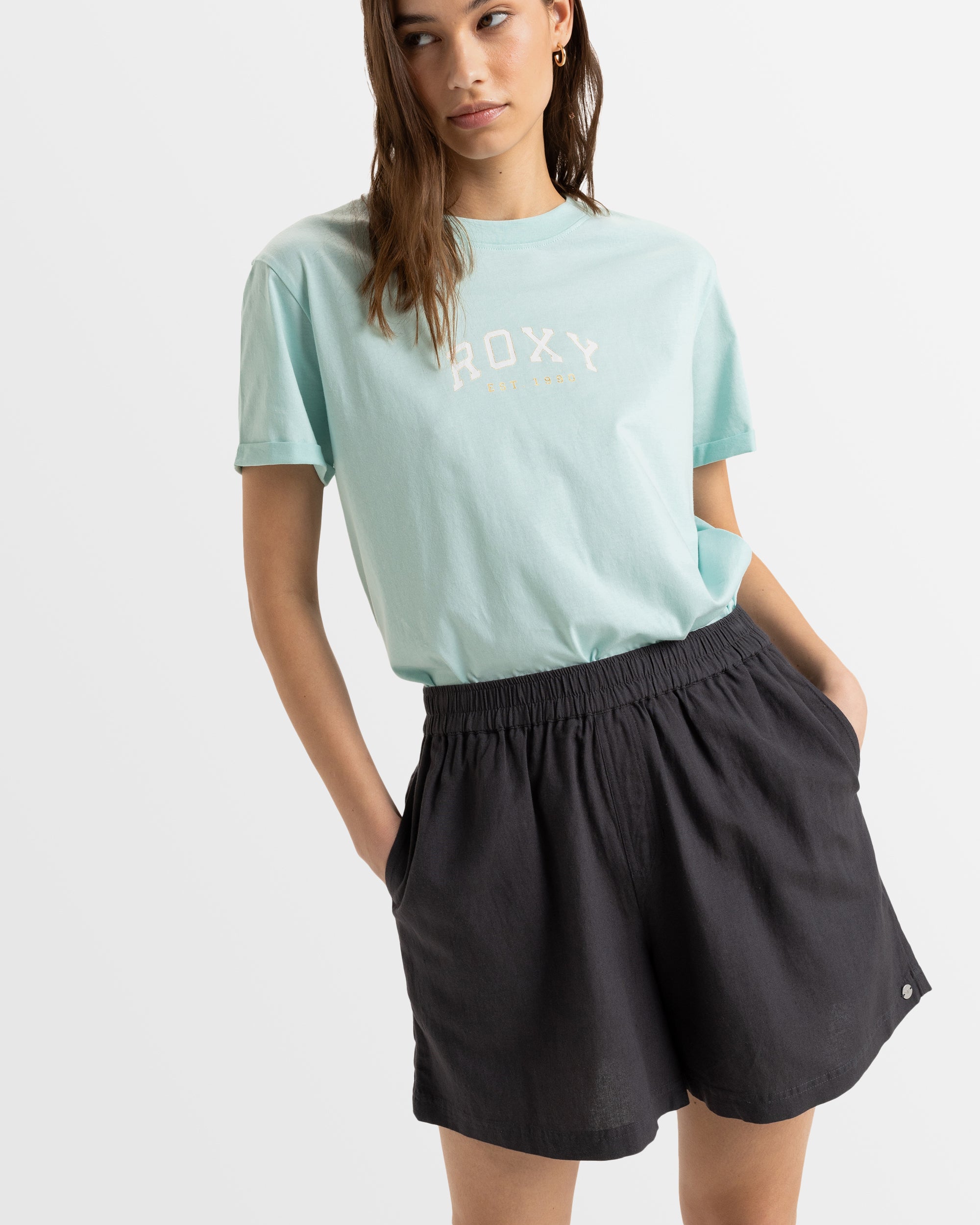 Womens Sol Vibes Elastic Waist Shorts Australia