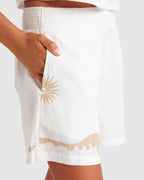 Womens Moonlight Date Elastic Waist Shorts
