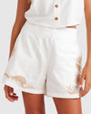 Womens Moonlight Date Elastic Waist Shorts