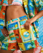 Womens Atlas Sunburn Tones Elastic Waist Shorts
