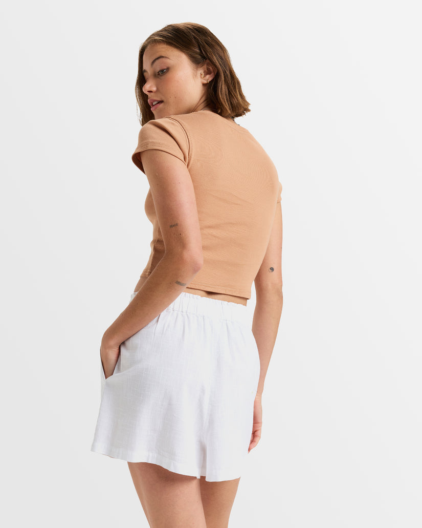 Womens Place To Be Elastic Waist Shorts
