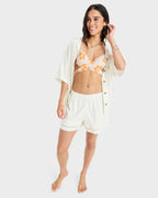Womens Salty Sea Elastic Waist Shorts