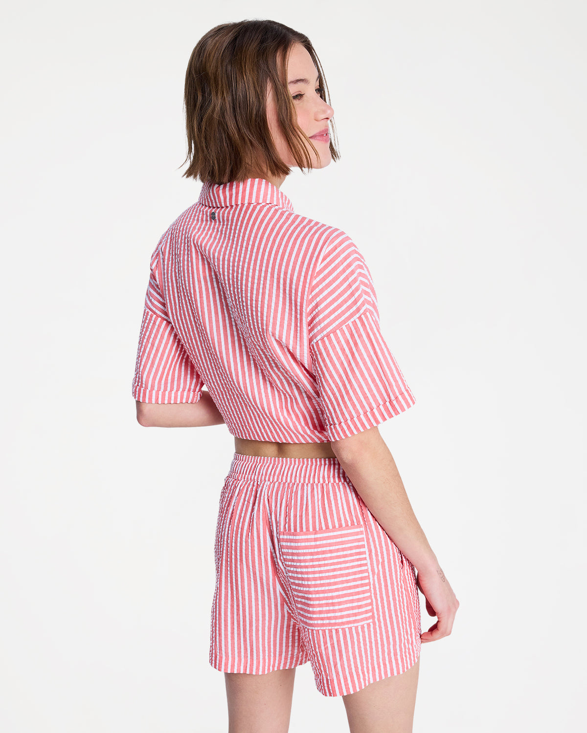 Womens Lekeito Break High Stripe Beach Shorts