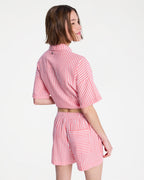 Womens Lekeito Break High Stripe Beach Shorts
