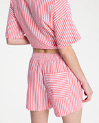 Womens Lekeito Break High Stripe Beach Shorts