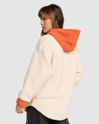 Womens Weekend Plans Blocked Sherpa Fleece Top
