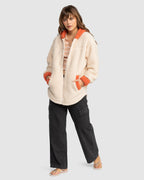 Womens Weekend Plans Blocked Sherpa Fleece Top