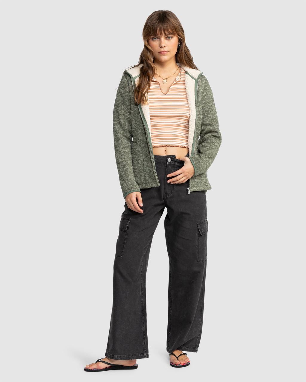 Womens Petal Fever Polar Fleece Zip Up Hoodie