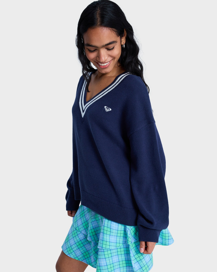 Womens Surf School V Neck Jumper
