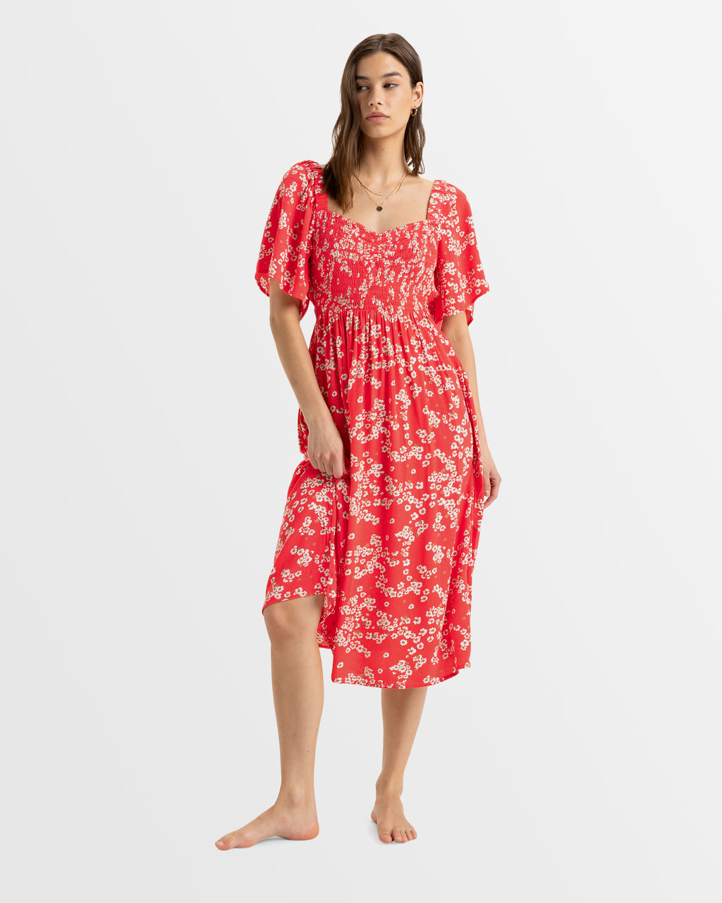 Womens Golden Dawn Midi Fit & Flare Midi Dress