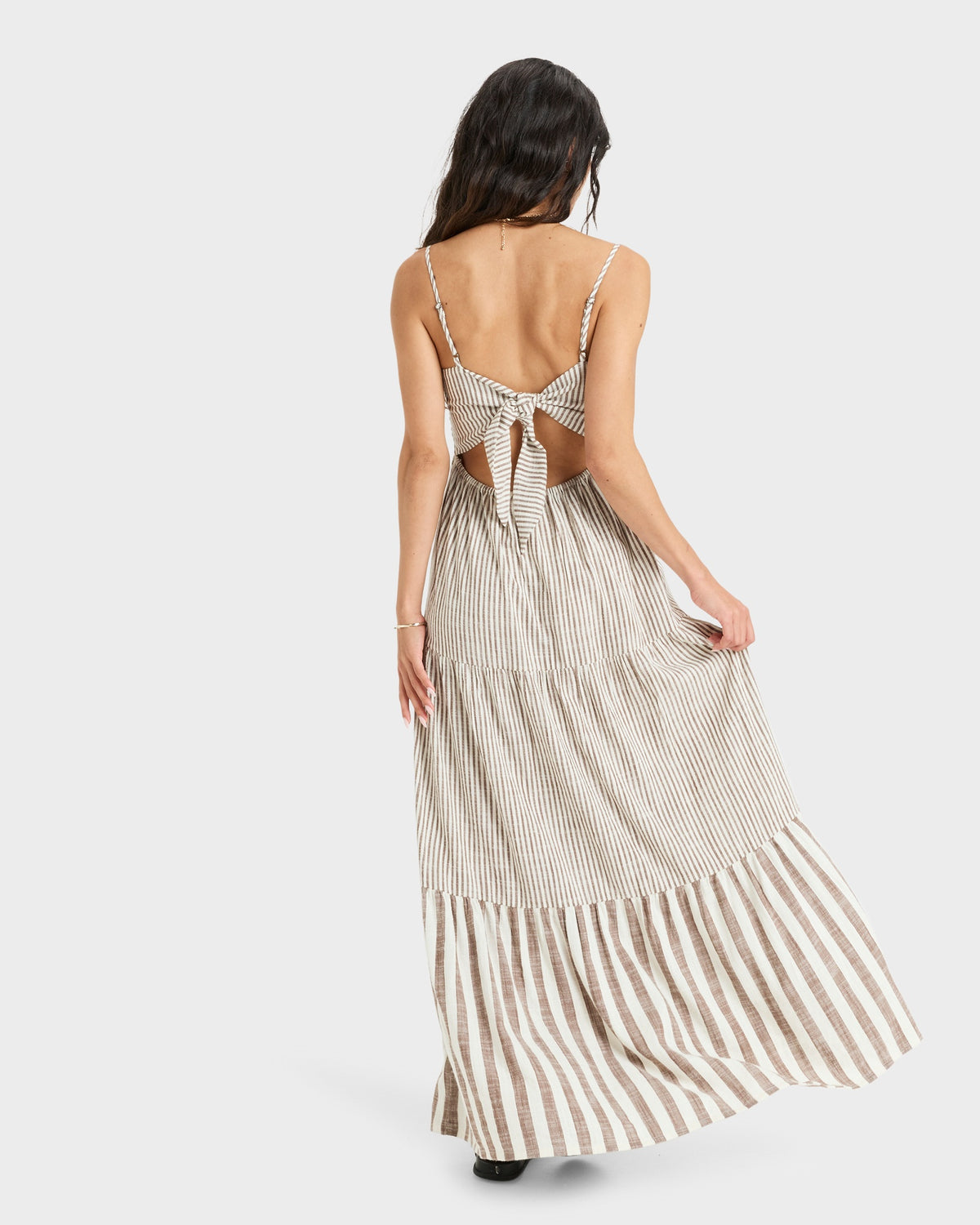 Womens Tropical Glow Maxi Stripe Maxi Dress