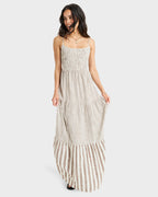 Womens Tropical Glow Maxi Stripe Maxi Dress