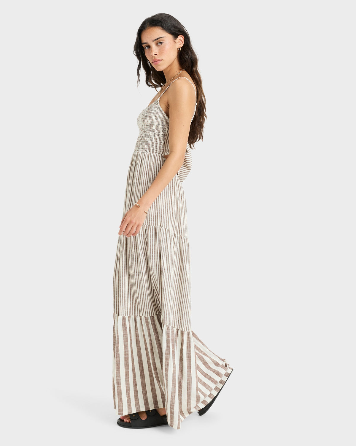 Womens Tropical Glow Maxi Stripe Maxi Dress