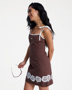 Womens New Nostalgia Solid Mini Dress