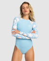 Womens Onesie Ls Prt Mix Solid Rashguard